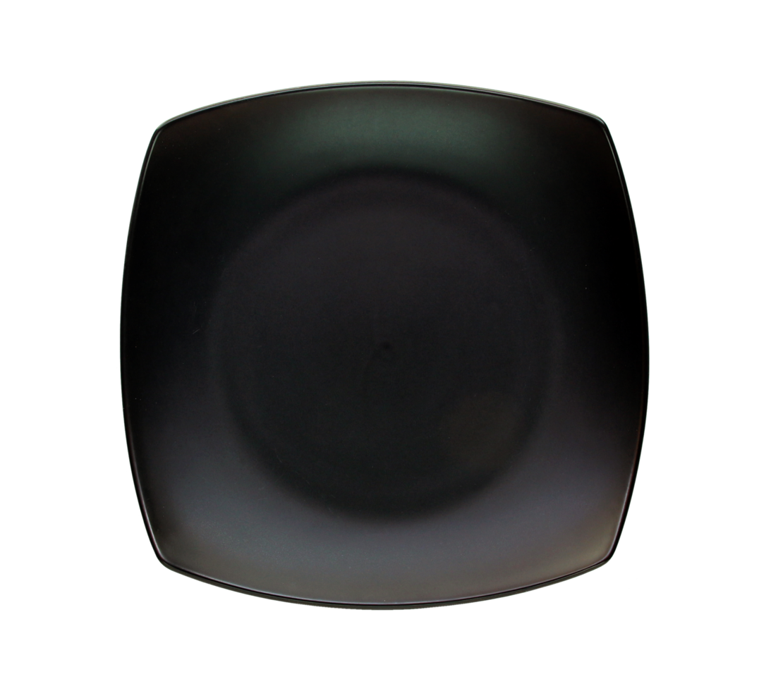 Empty porcelain, top view ceramic plate on transparent background png file