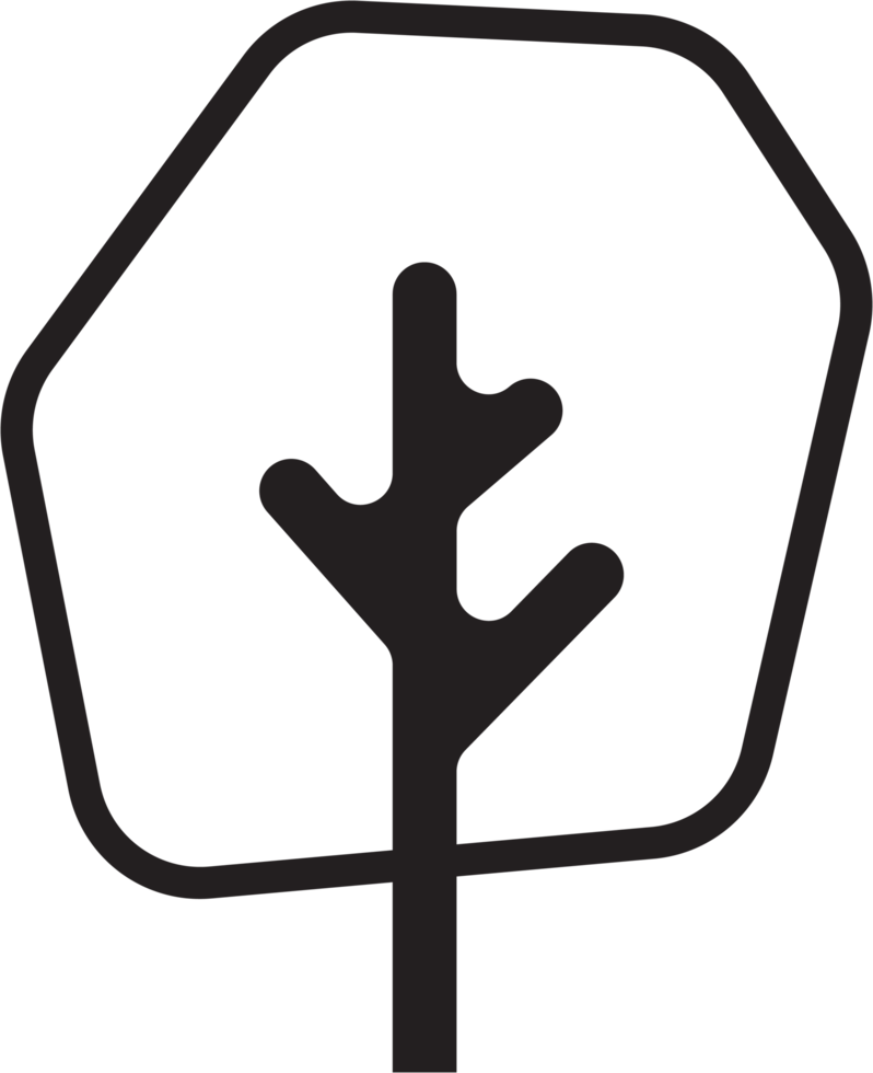 Simplicity tree drawing flat design. png