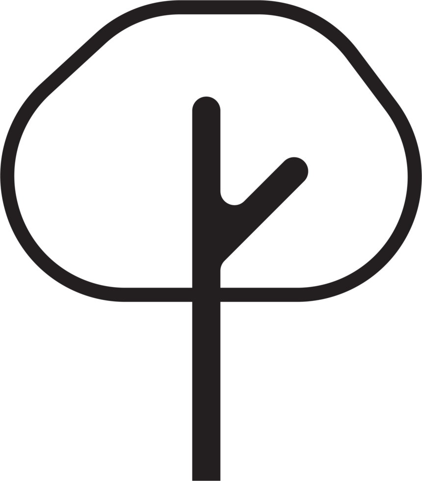 Simplicity tree drawing flat design. png