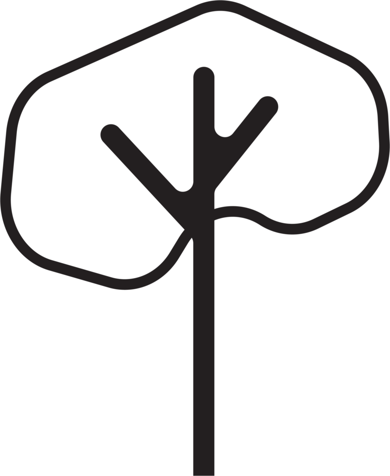 Simplicity tree drawing flat design. png