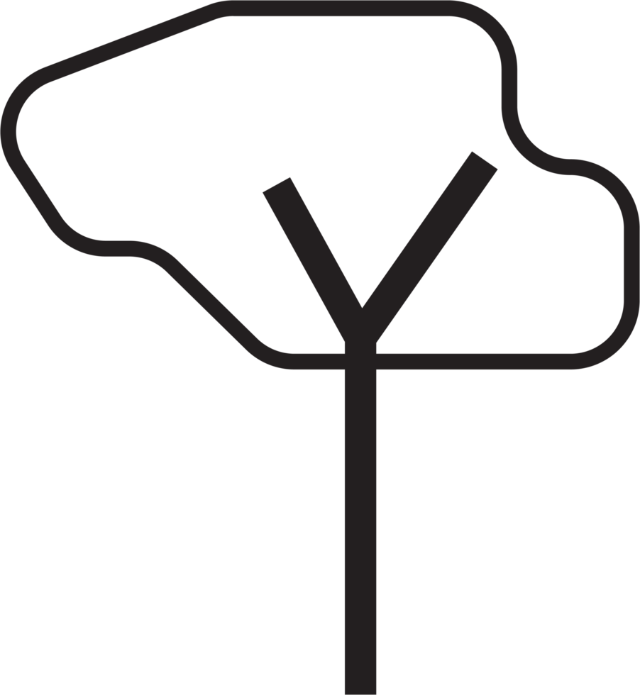 Simplicity tree drawing flat design. png