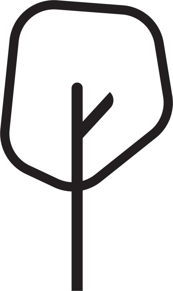 Simplicity tree drawing flat design. png