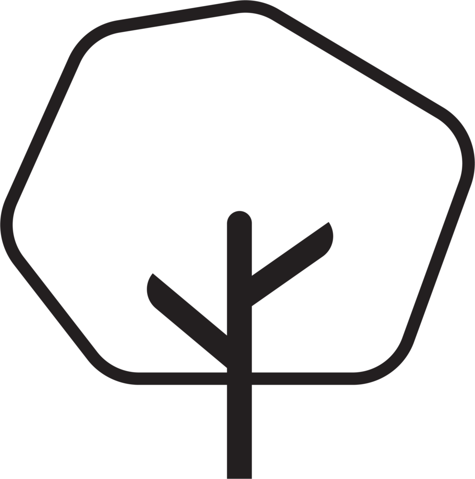 Simplicity tree drawing flat design. png
