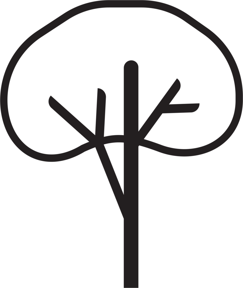 Simplicity tree drawing flat design. png