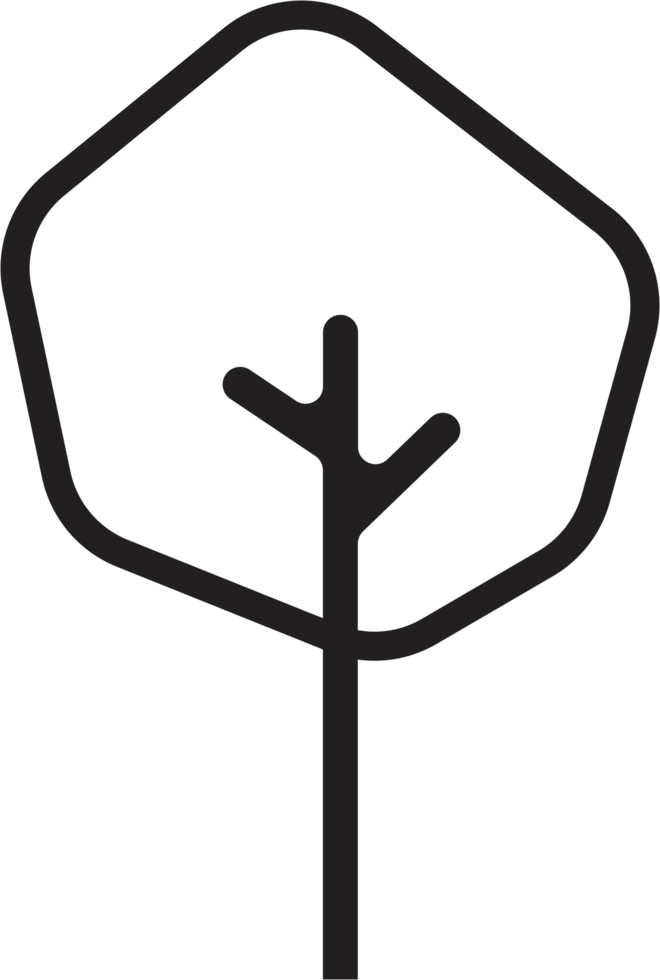 Simplicity tree drawing flat design. png