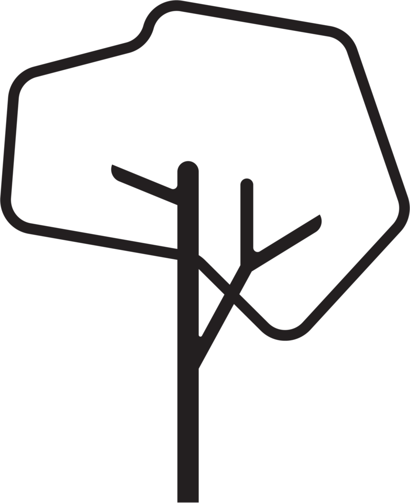 Simplicity tree drawing flat design. png