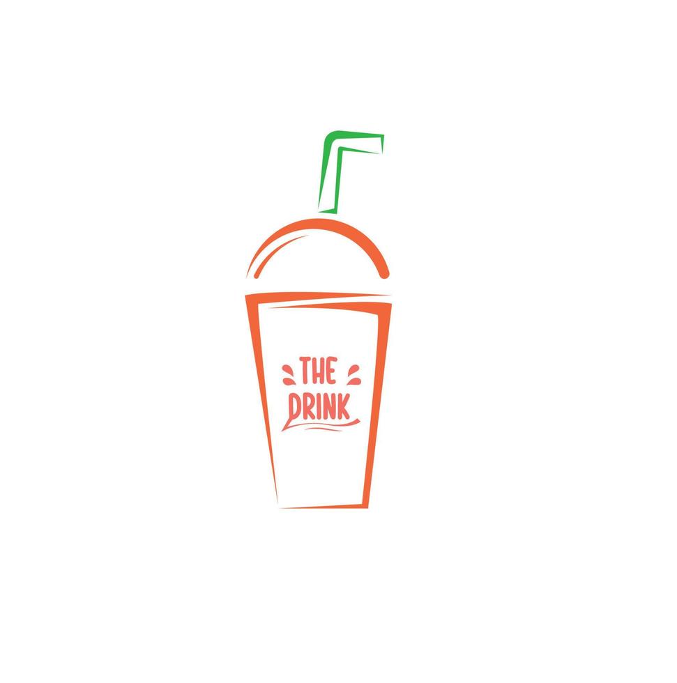 vector boba drink plastic cup illustration logo eps 10