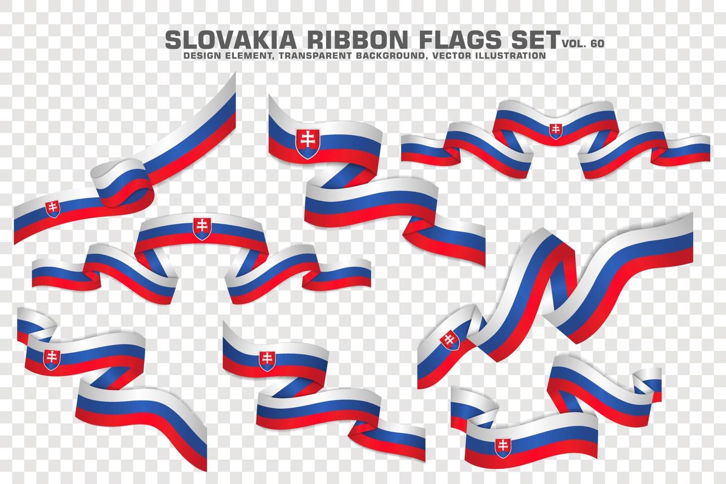 Slovakia Ribbon Flags Set, Element design. vector Illustration