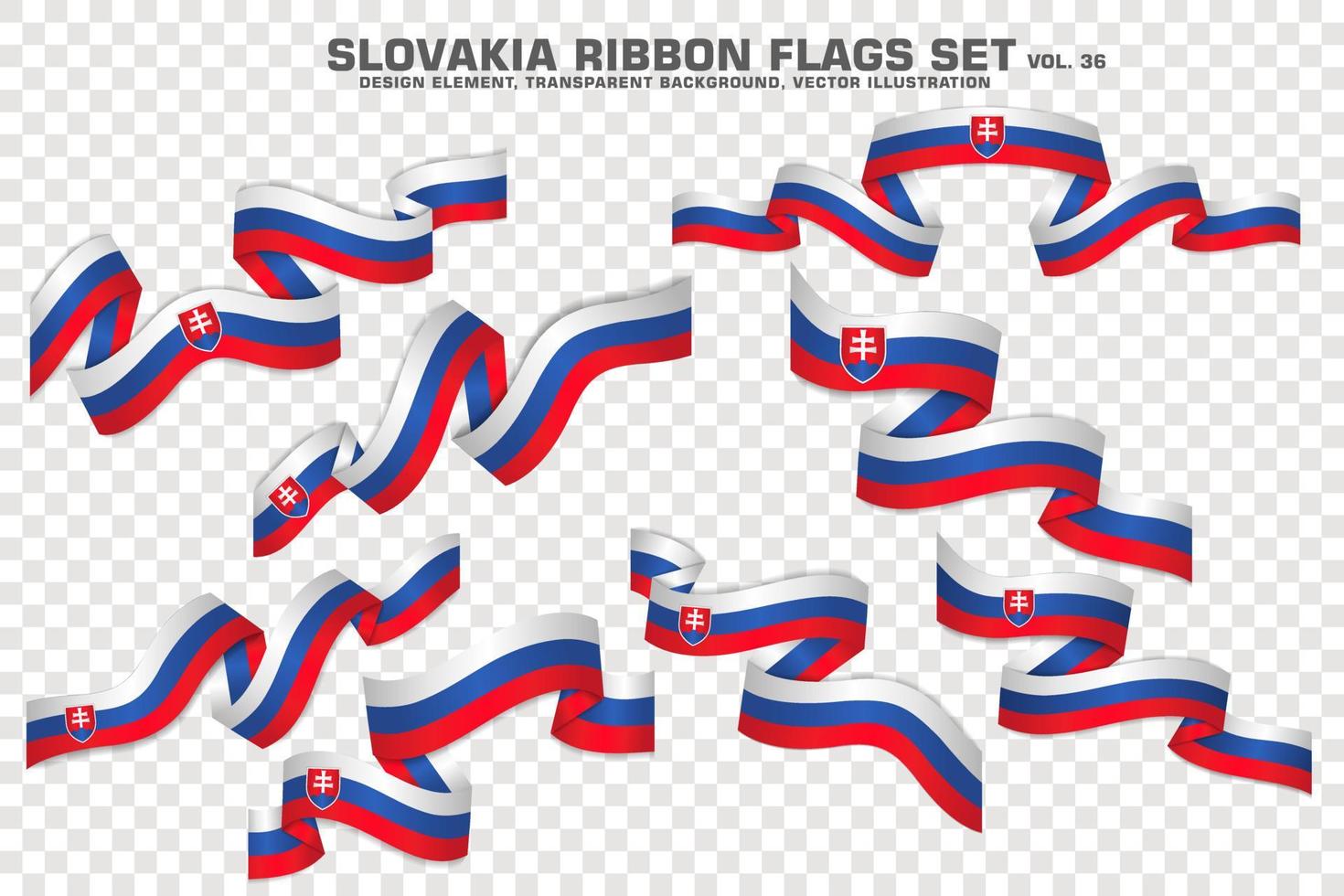 Slovakia Ribbon Flags Set, Element design. vector Illustration