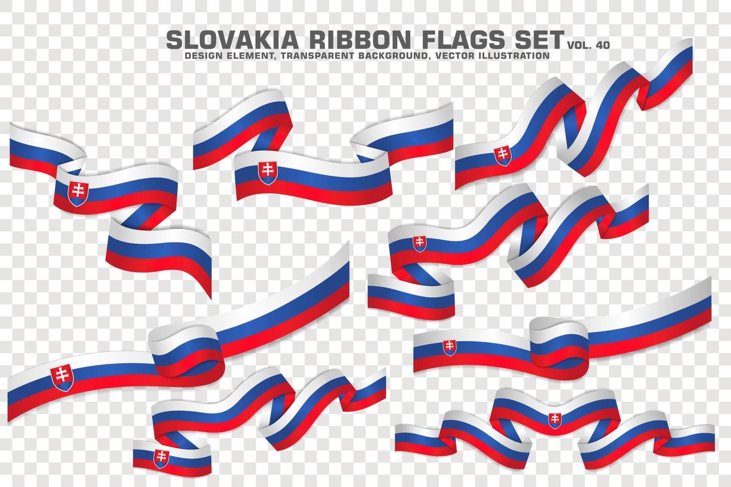 Slovakia Ribbon Flags Set, Element design. vector Illustration