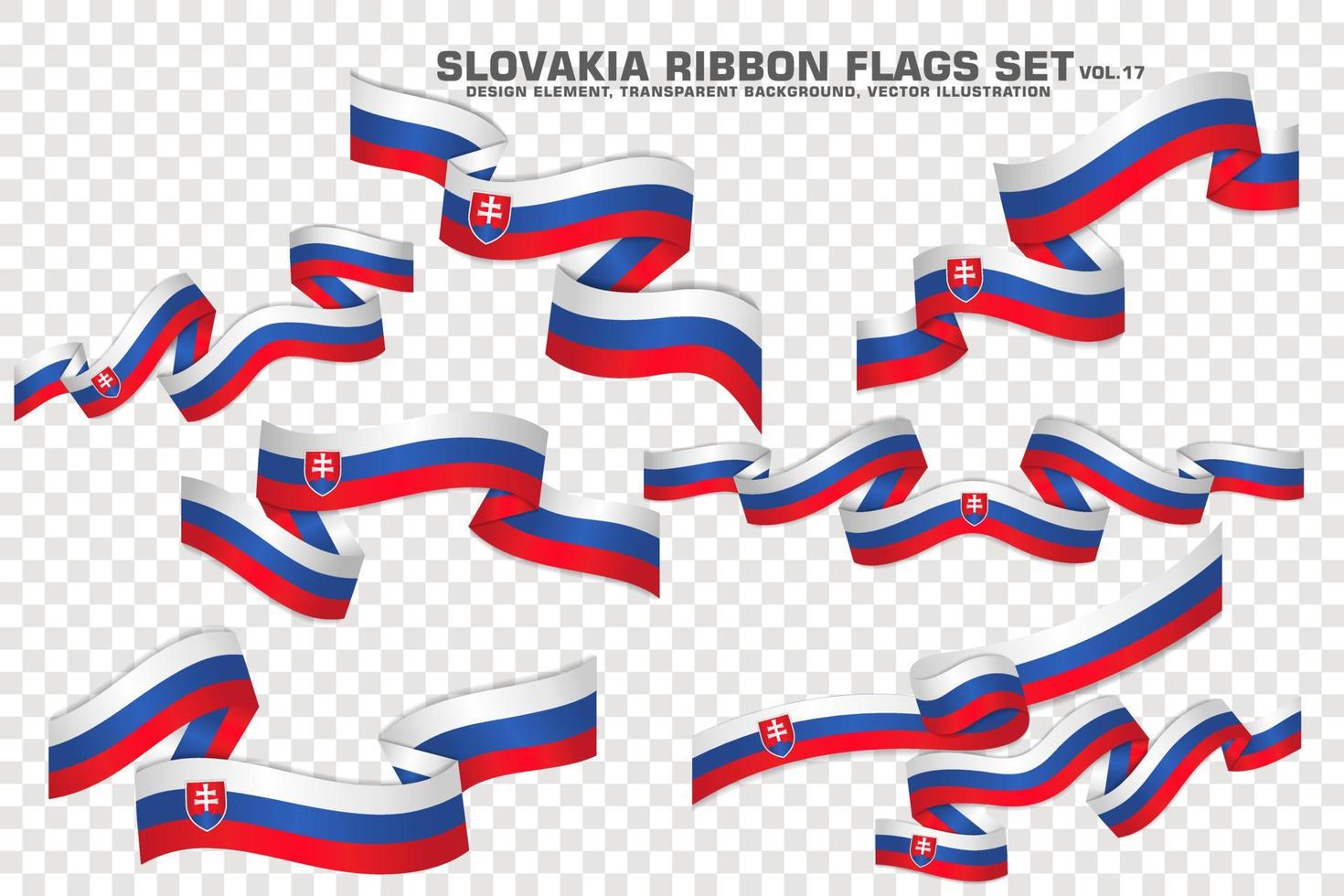 Slovakia Ribbon Flags Set, Element design. vector Illustration