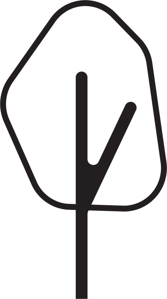 Simplicity tree drawing flat design. png