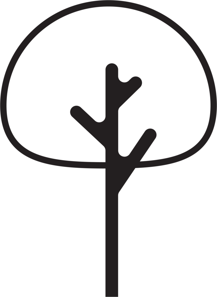 Simplicity tree drawing flat design. png