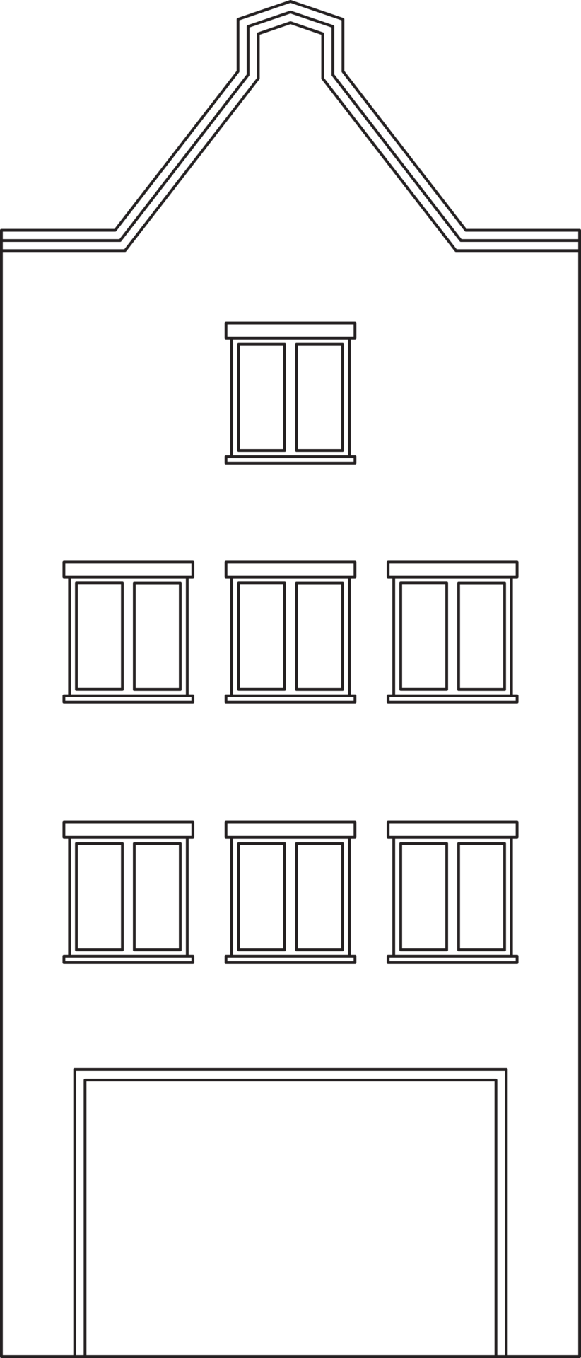 Outline Drawing Classic Row House Front Elevation View 10833319 PNG outline-drawing-classic-row-house-front-elevation-view-10833319-png