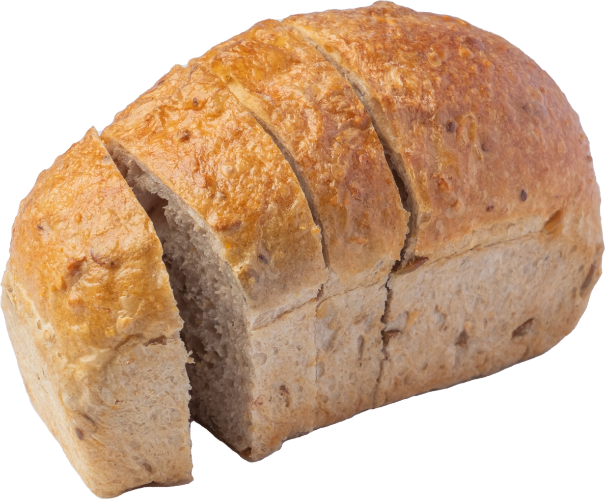 pain de blé entier découpé sur fond transparent. png