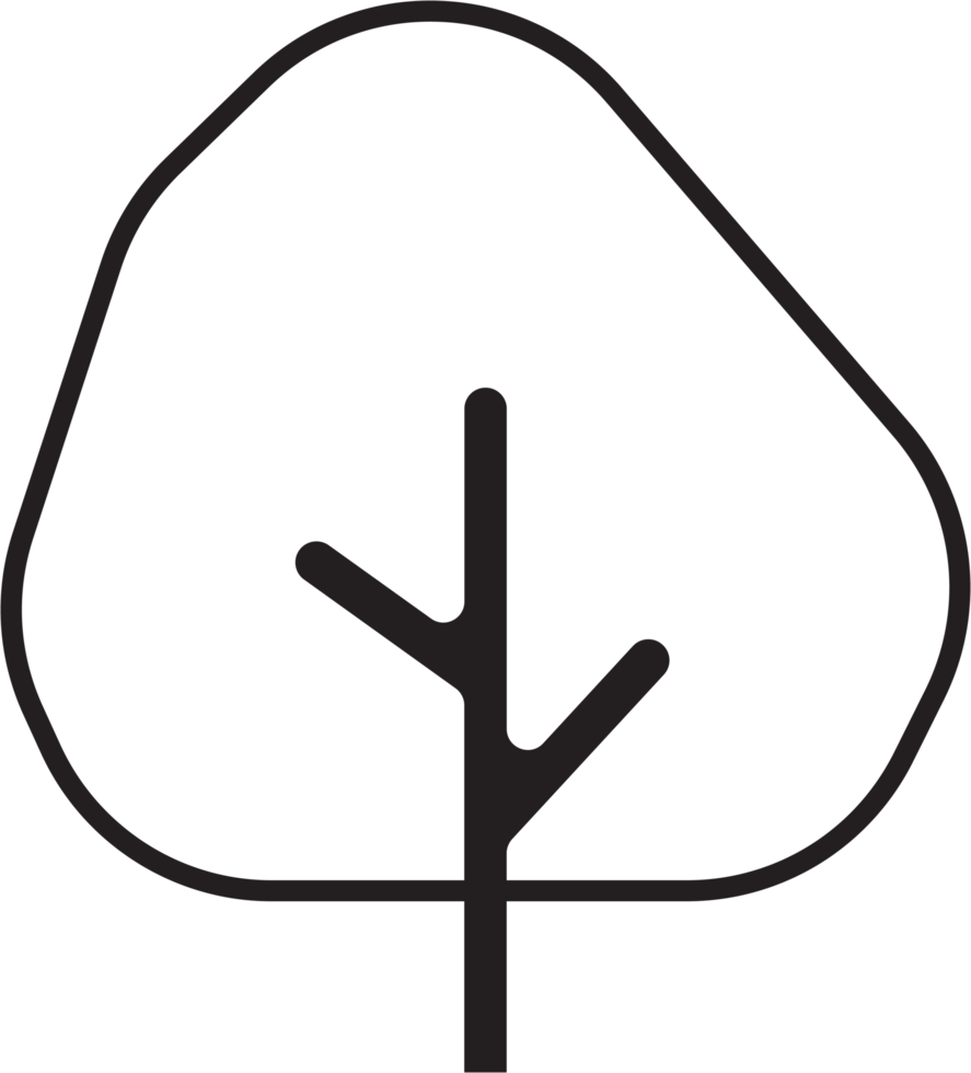 Simplicity tree drawing flat design. png
