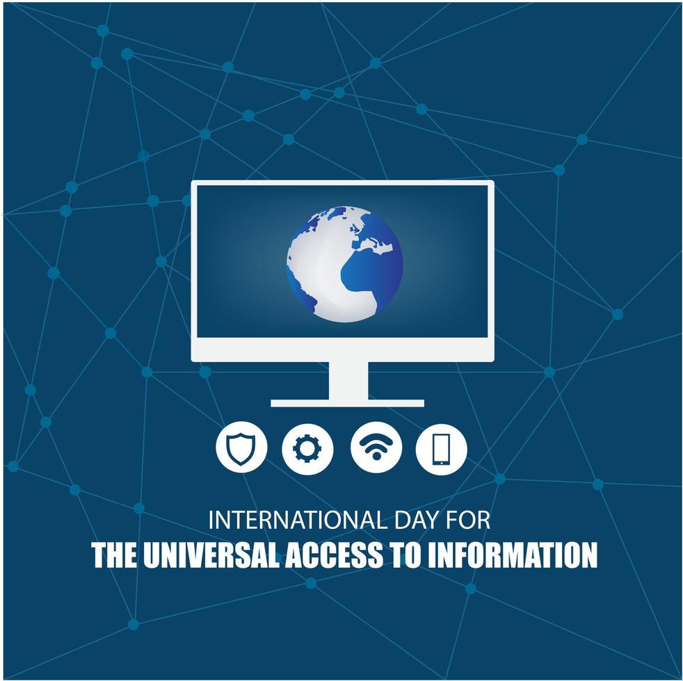 ilustración vectorial del día internacional para el acceso universal a la información. diseño simple y elegante vector