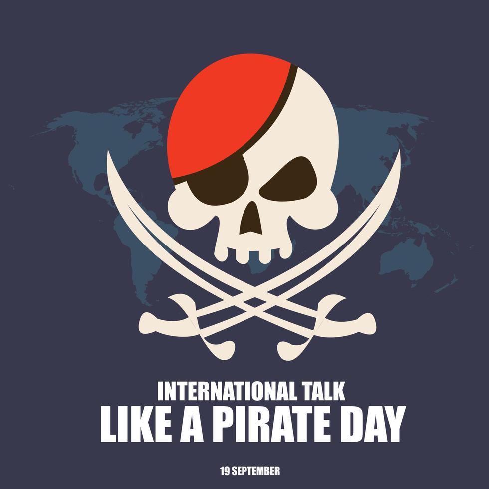 ilustración vectorial de la charla internacional como un día pirata. diseño simple y elegante vector