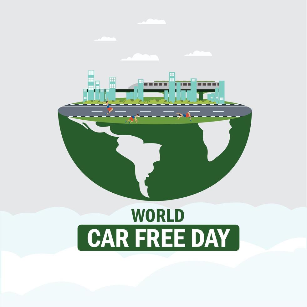 World Car Free Day vector illustration. simple and elegant design