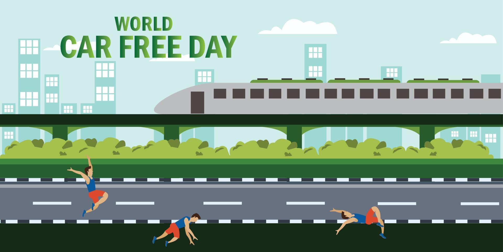 World Car Free Day vector illustration. simple and elegant design