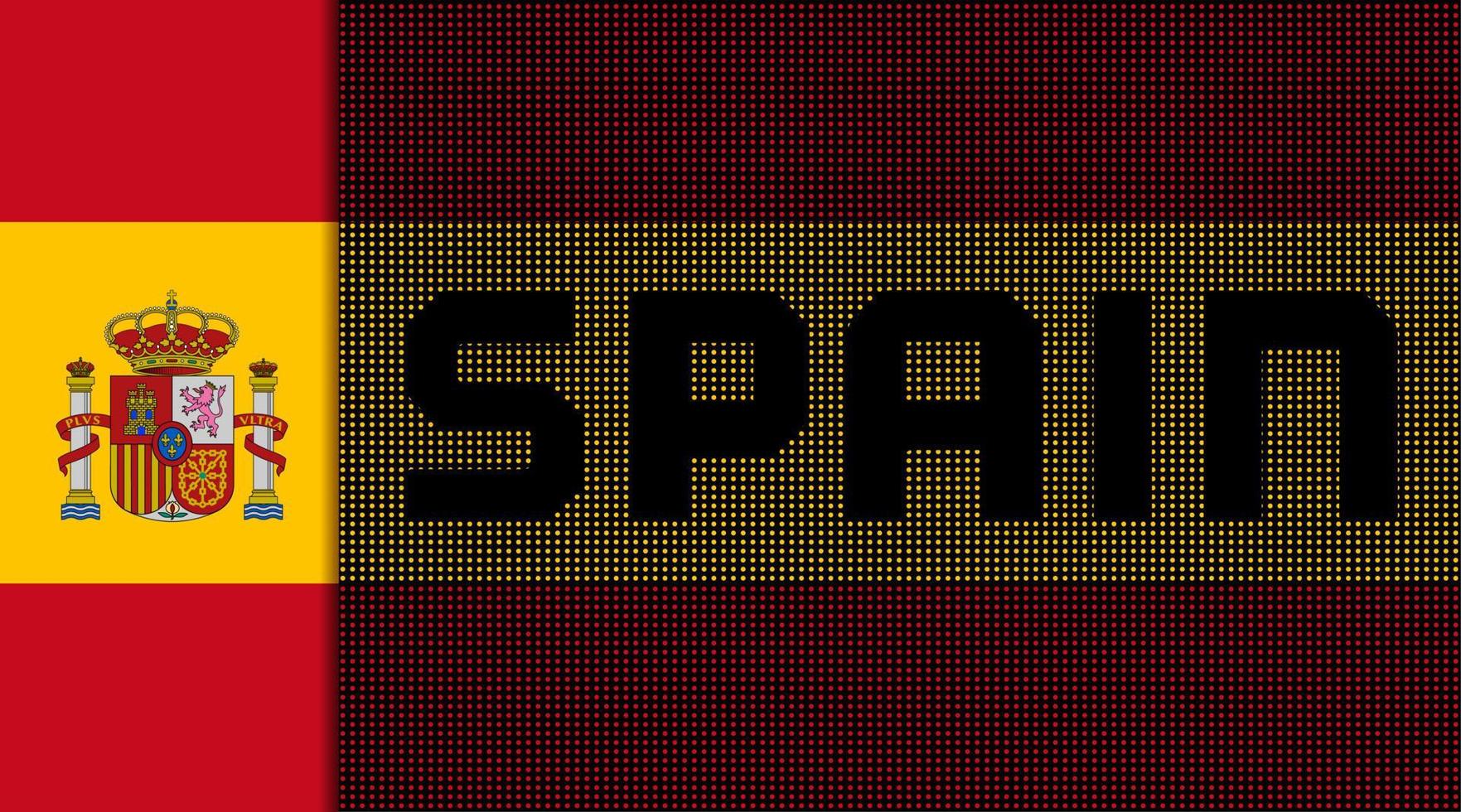 vector background spain flag with ball soccer , vector illustration and text, perfect color combination