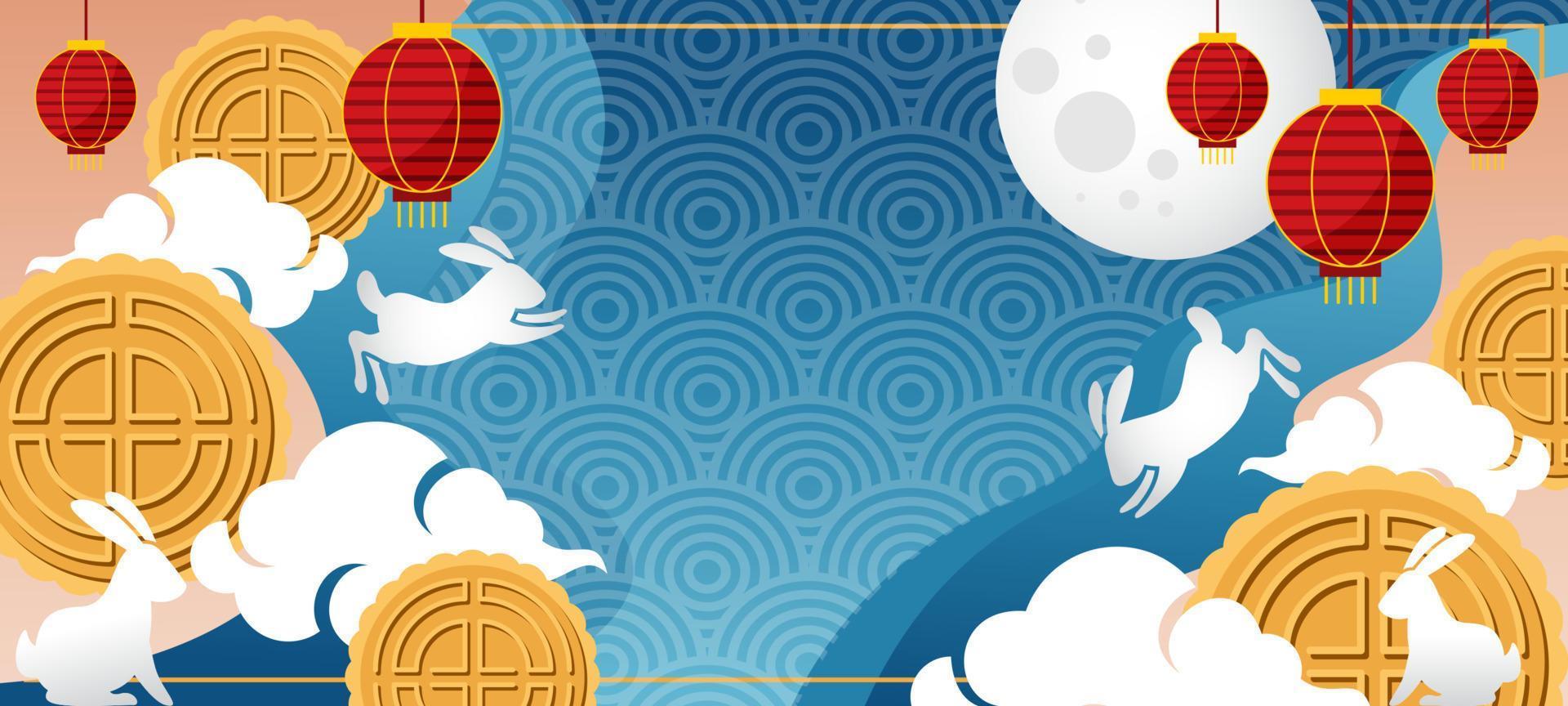 Chuseok Moon Cake Festival Background vector