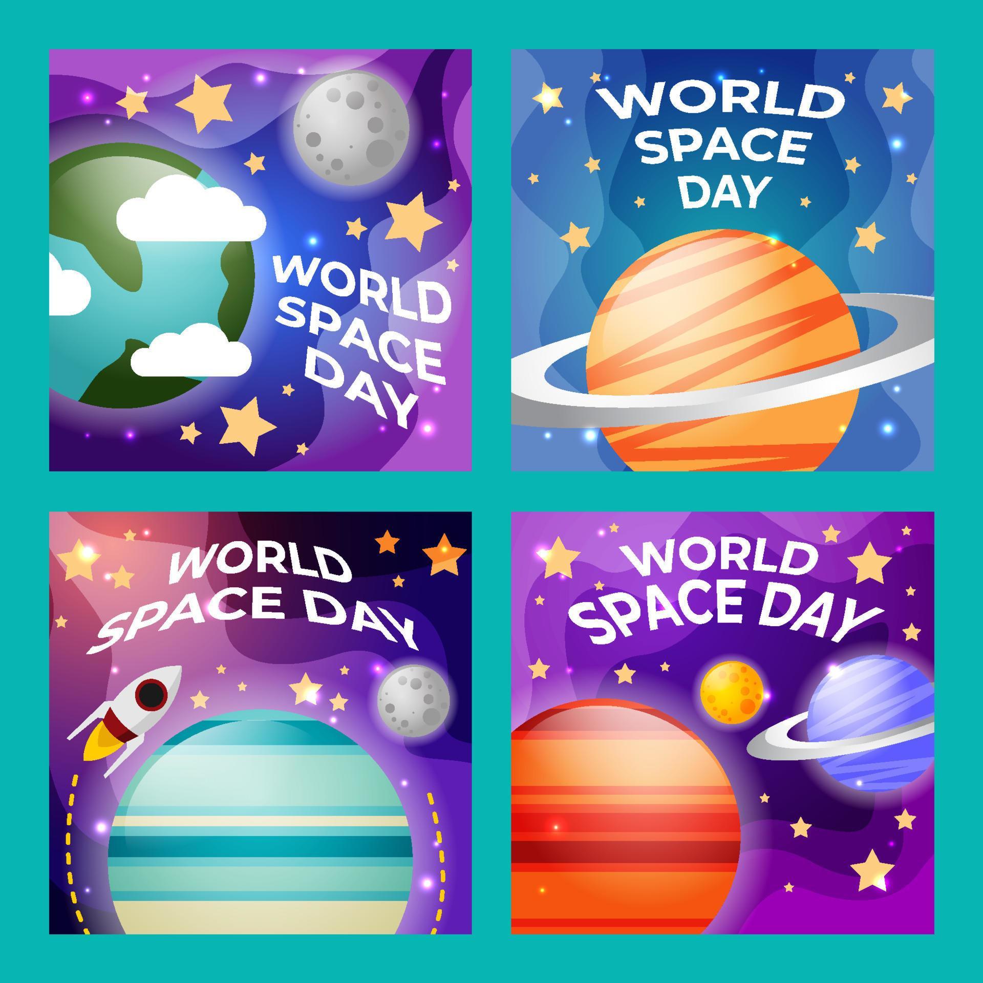 World Space Day Social Media Post Template 10833554 Vector Art at Vecteezy