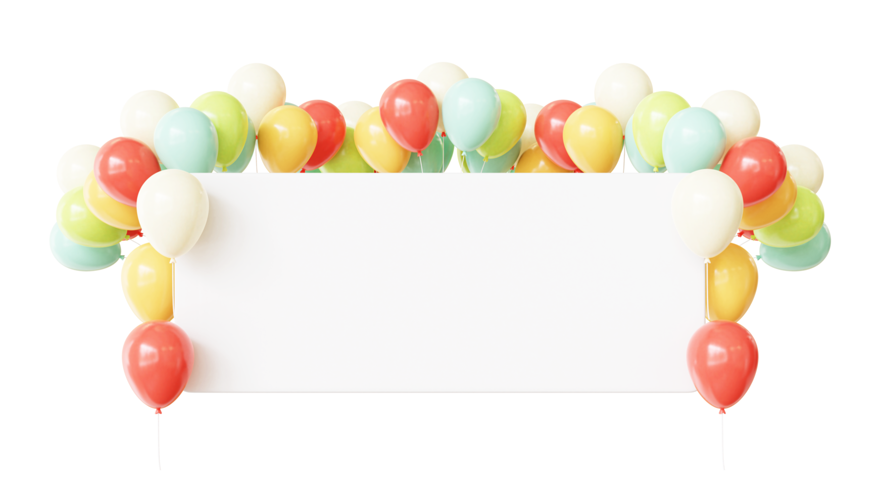 3D Birthday Color Balloon Frame png