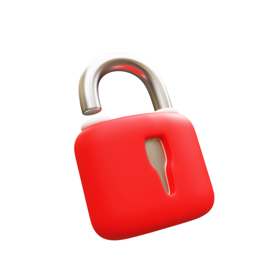 3d open padlock png