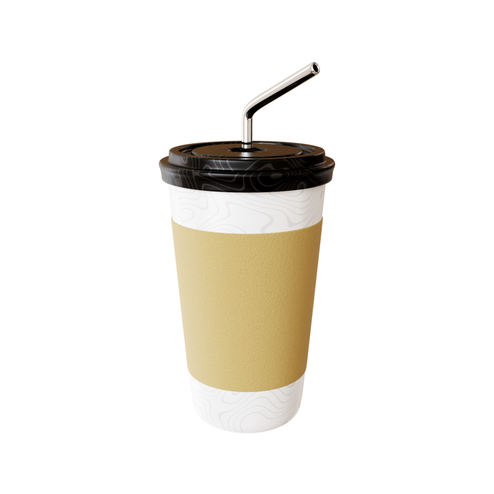 Fast food cola drink cup and drinking straw png