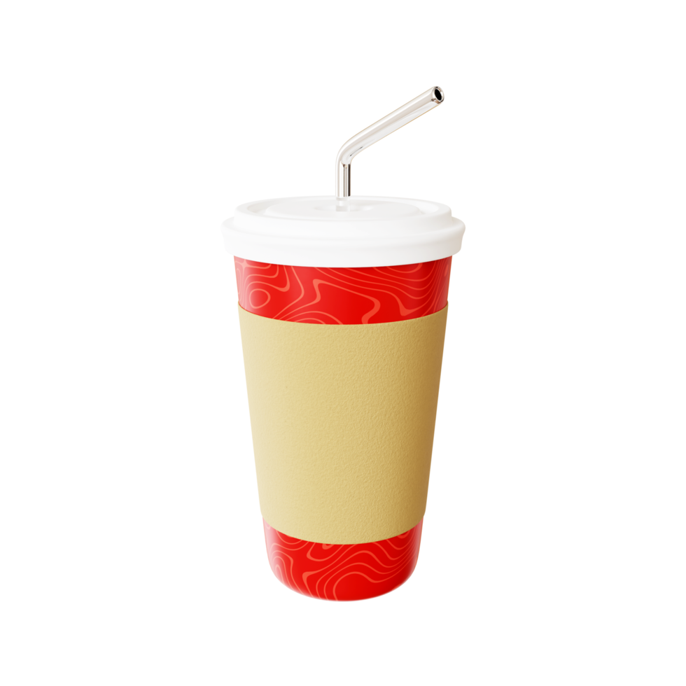 Fast food cola drink cup and drinking straw png