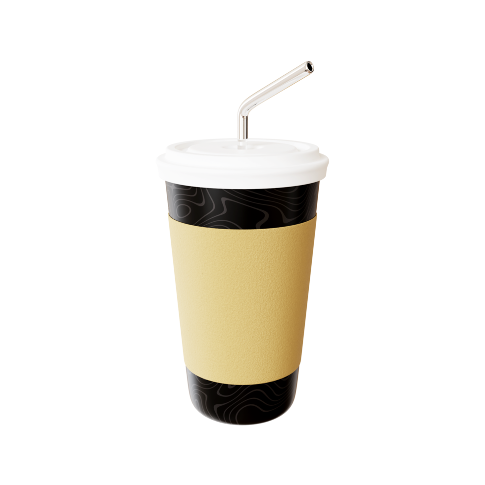 Fast food cola drink cup and drinking straw png