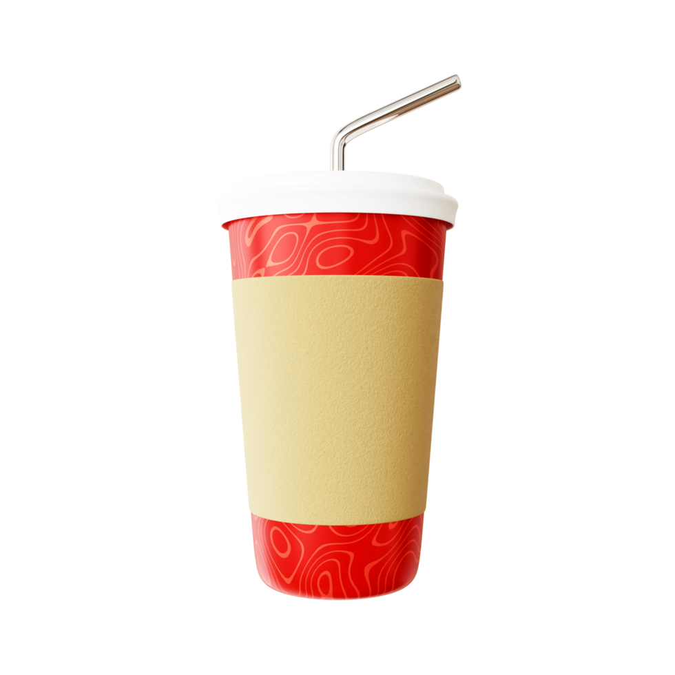 Fast food cola drink cup and drinking straw png