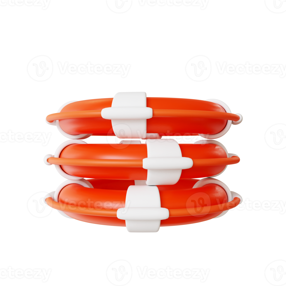 Safety Life Buoy Ring Isolated 3D Rendering png