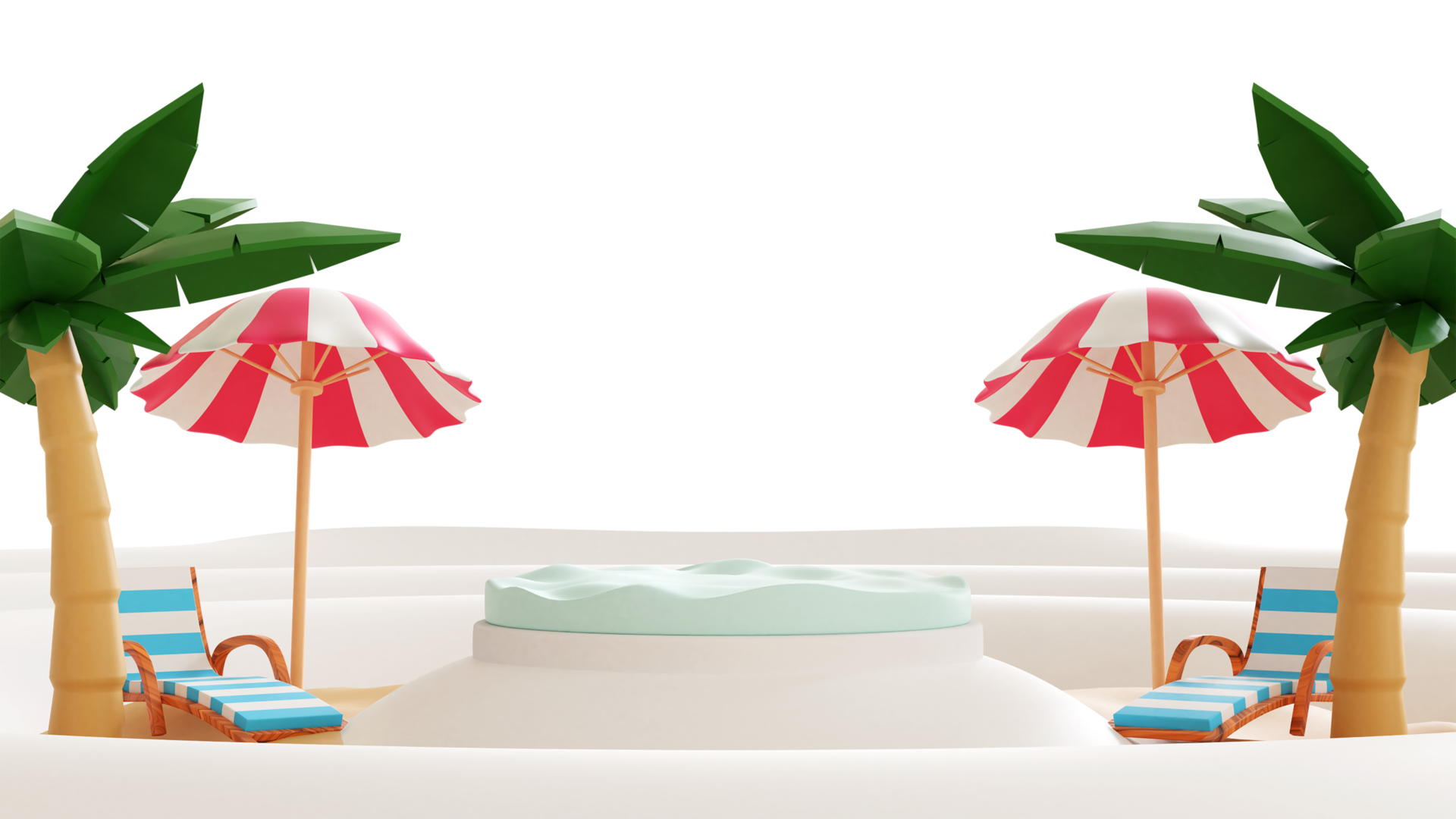 3D Summer Beach Illustration 10833646 PNG