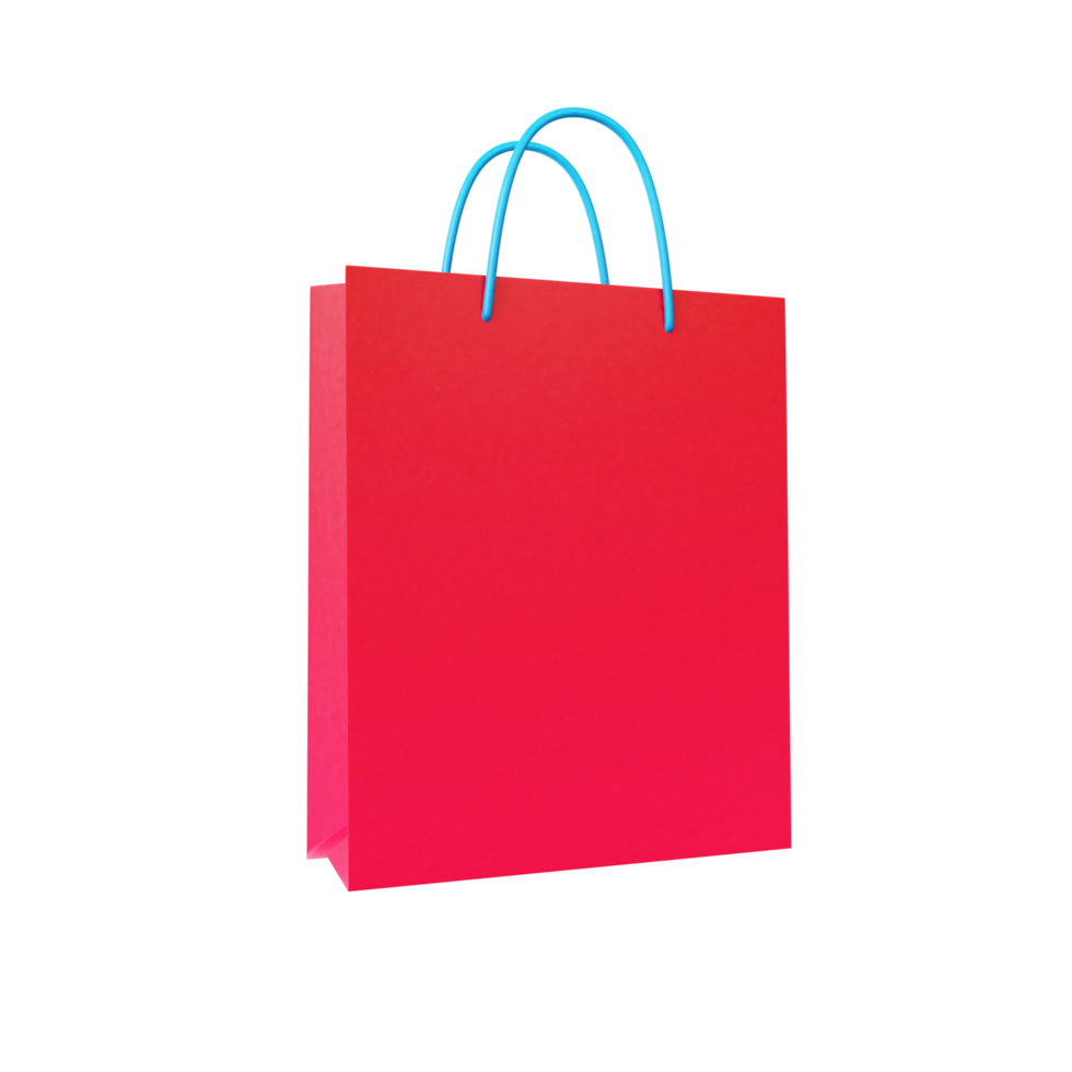 bolsa de papel 3d. concepto de compras en línea. ilustración de procesamiento 3d png