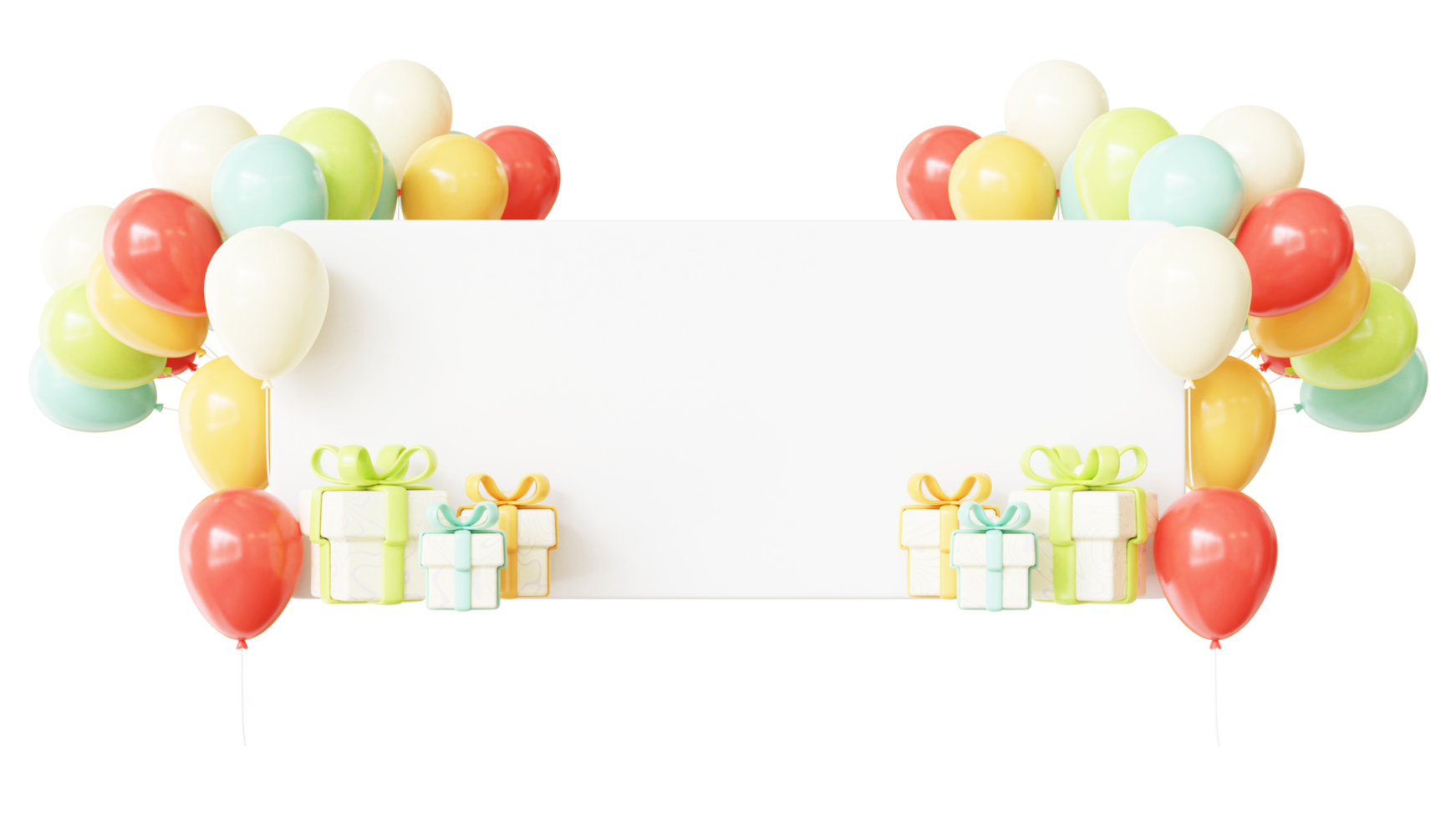 3D Birthday Color Balloon Frame png