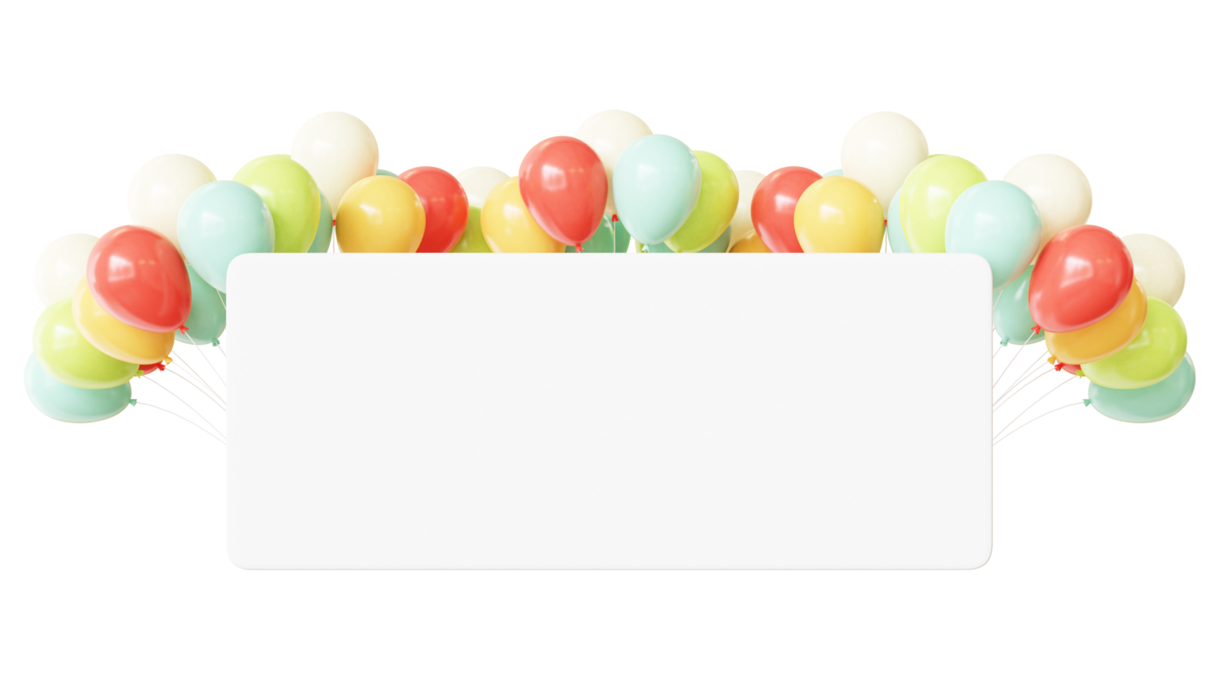 3D Birthday Color Balloon Frame png