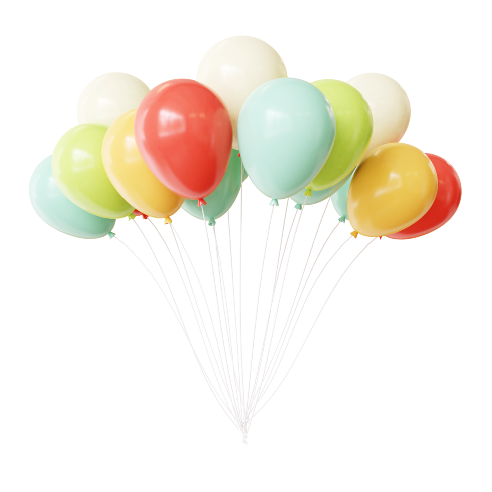 3d födelsedag Färg ballong png