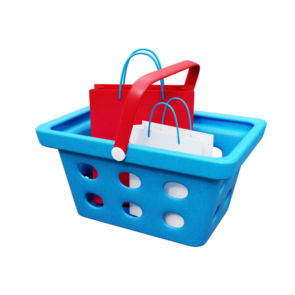 3d shopping bag with gift box png