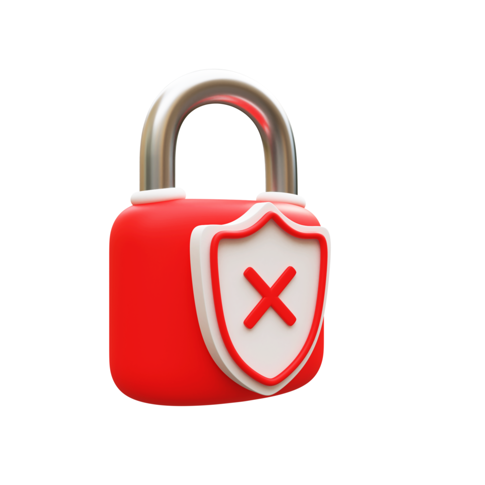 3d security padlock png