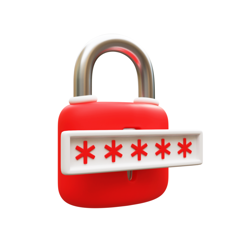 3d lock password png