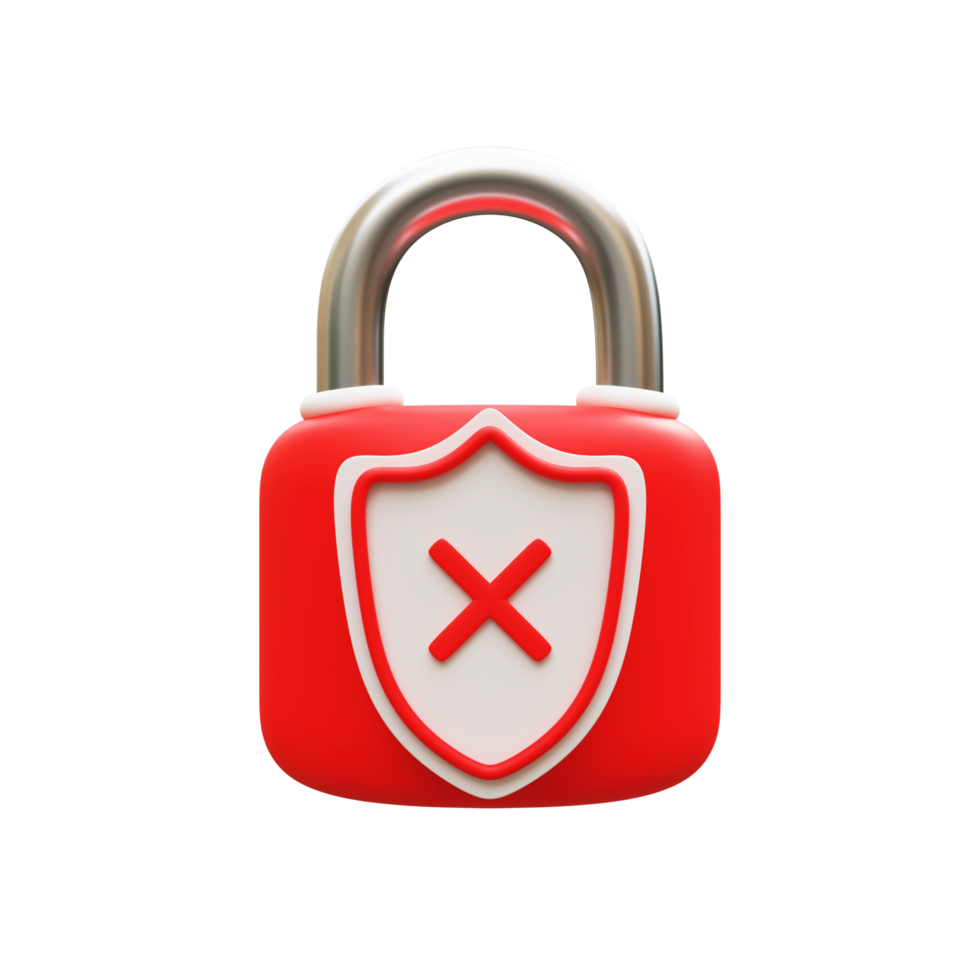 3d security padlock png