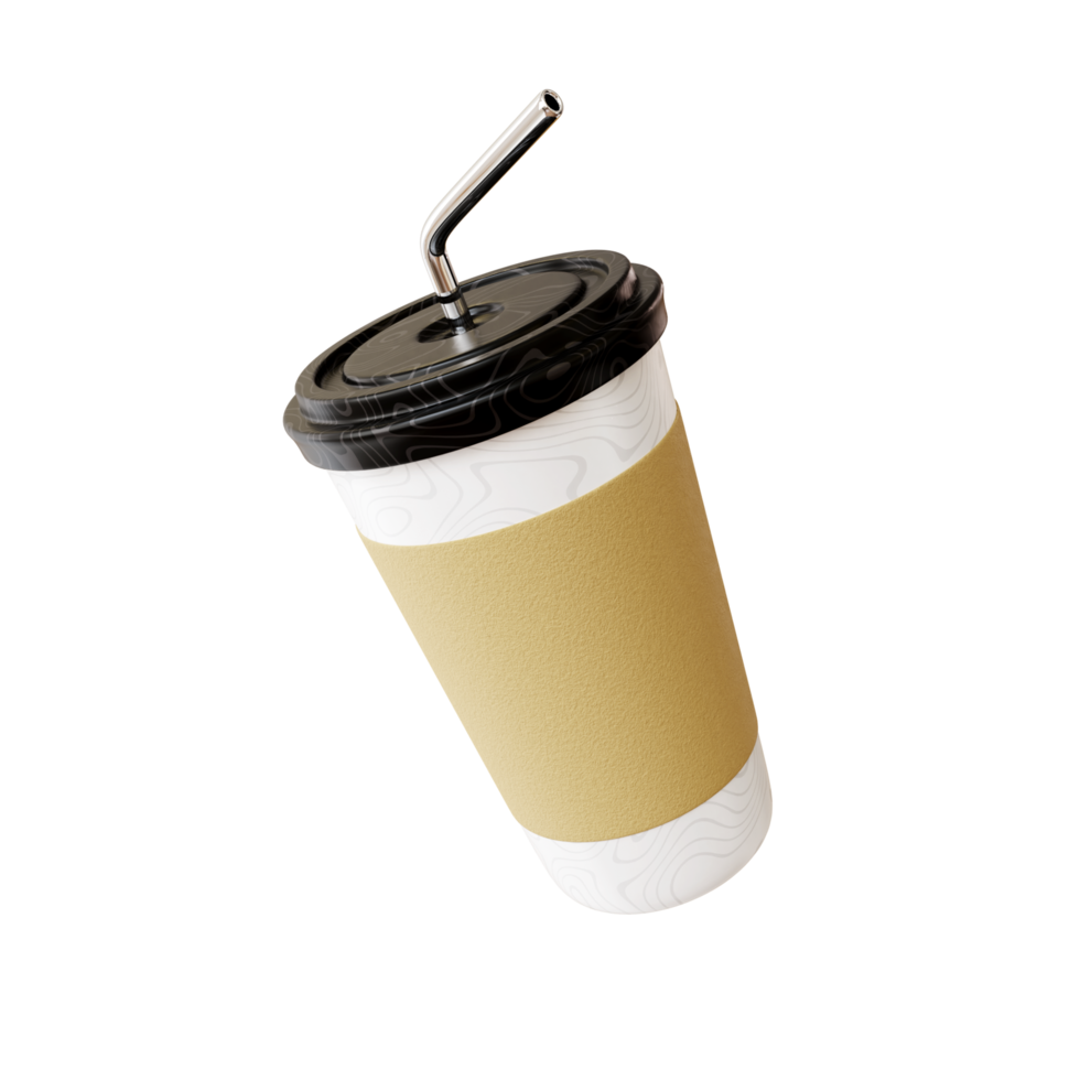 Fast food cola drink cup and drinking straw png