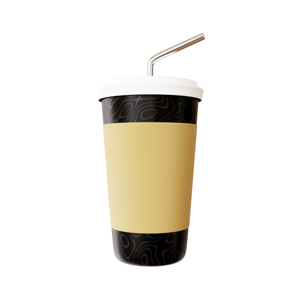 Fast food cola drink cup and drinking straw png