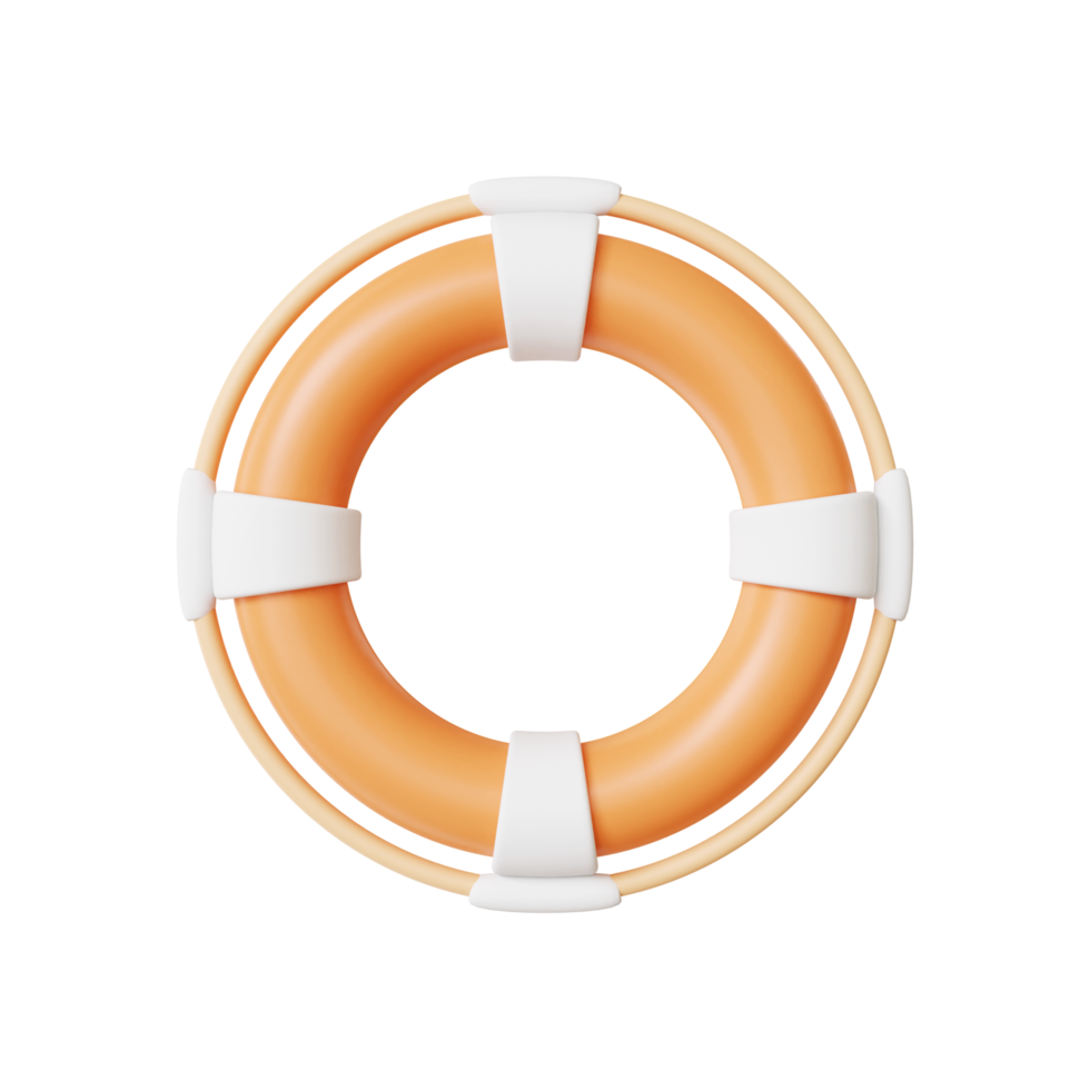 Safety Life Buoy Ring Isolated 3D Rendering png