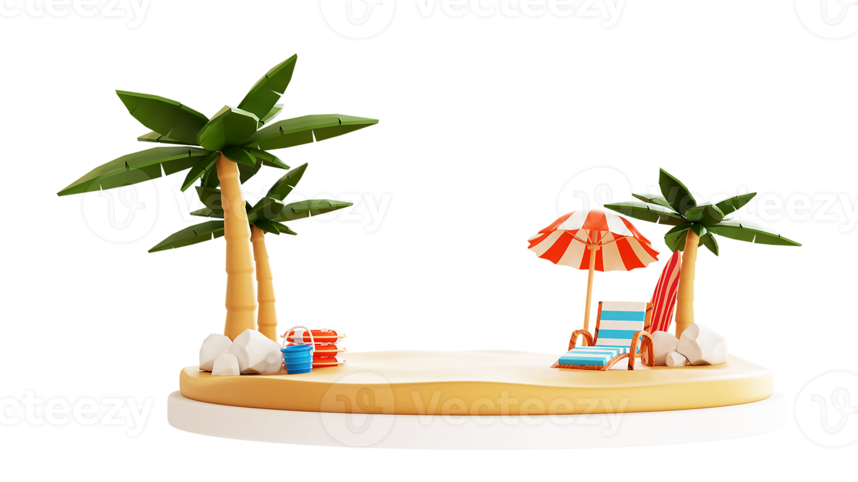 3D Summer Beach Illustration png