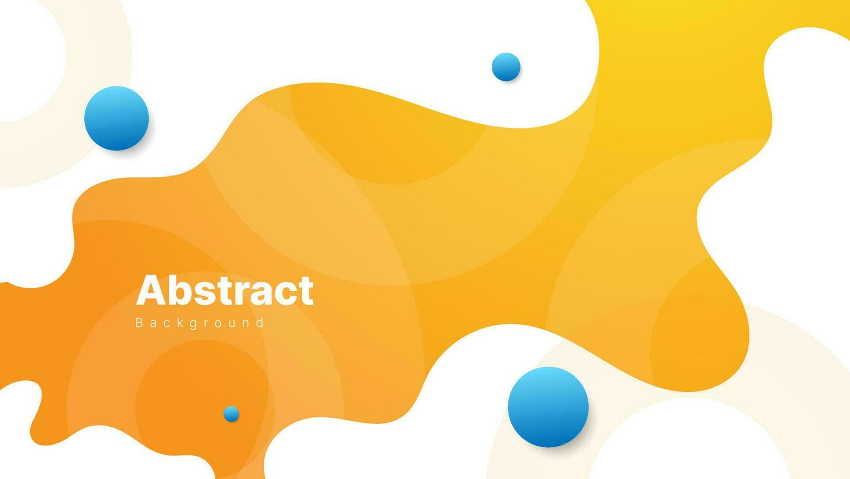abstract orange background with white fluid and blue circle shapes composition. vector illustration