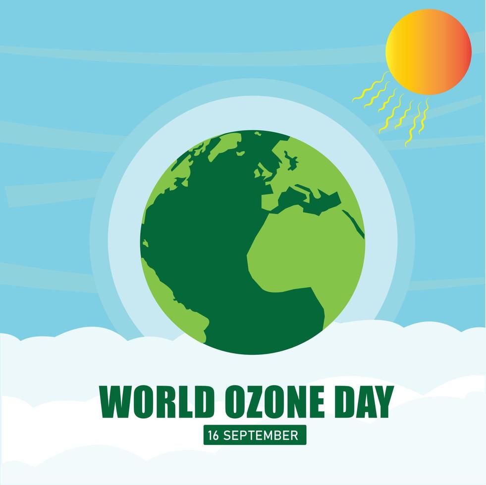 World Ozone Day 16 September Vector illustration for Poster, Flyer, Brochure Design