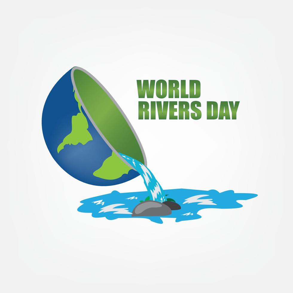 Vector illustration of World River Day. Simple and elegant design